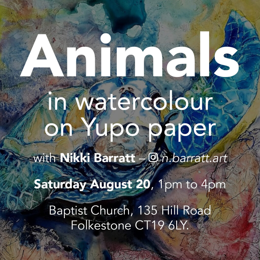 Masterclass led by Nikki Barratt on painting animals with watercolour on yupo paper